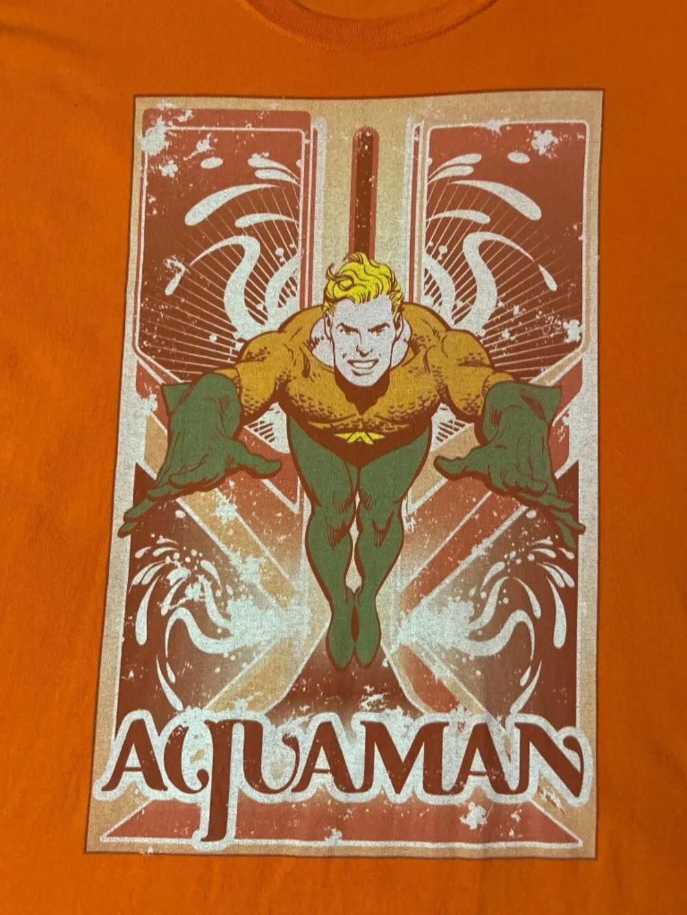 DC Comics Aquaman Graphic T-Shirt 5XL Big Man 100% Cotton Used